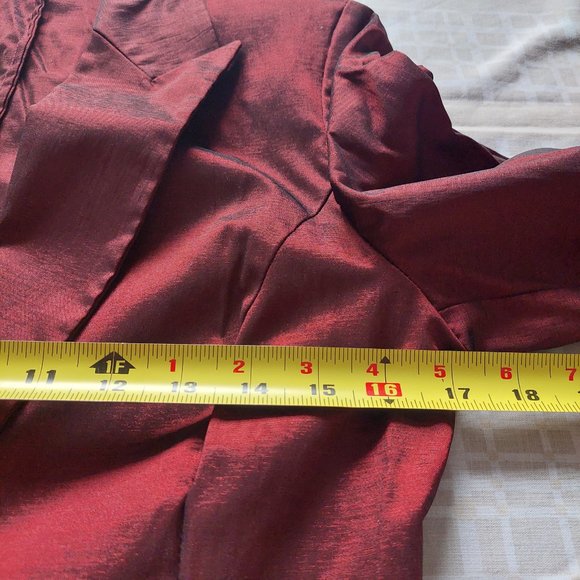 Motivi Made in Italy Burgundy Iridescent Blazer and Slacks Suit Set, Sz US6/FR38 - Picture 11 of 16